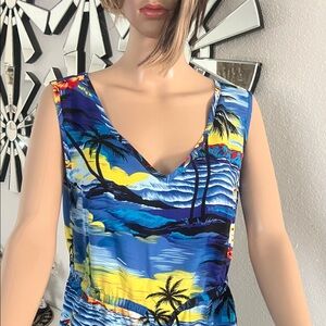 Palmwave 
Hawaii) women’s Hawaiian colorful beach dress 100% RAYON,size M
